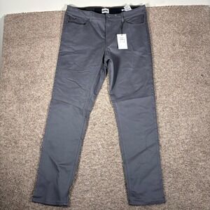 DKNY Stanton Slim Fit Ultimate Stretch Charcoal Gray Pants Mens 36x32 NWT